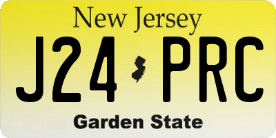 NJ license plate J24PRC