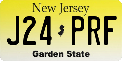 NJ license plate J24PRF