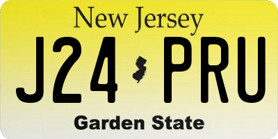 NJ license plate J24PRU