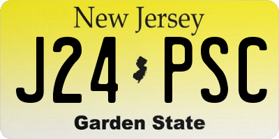NJ license plate J24PSC