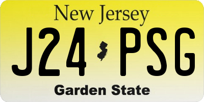 NJ license plate J24PSG