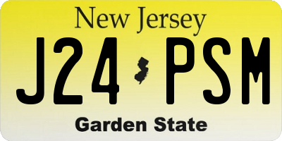 NJ license plate J24PSM