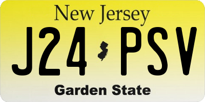 NJ license plate J24PSV