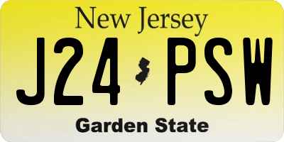 NJ license plate J24PSW