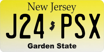 NJ license plate J24PSX