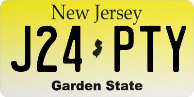 NJ license plate J24PTY