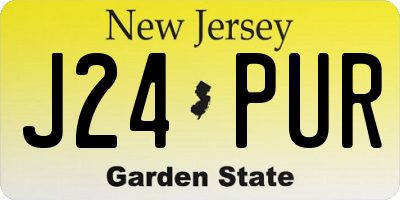 NJ license plate J24PUR
