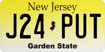 NJ license plate J24PUT
