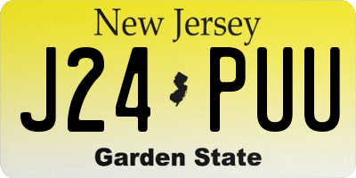 NJ license plate J24PUU