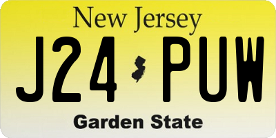 NJ license plate J24PUW