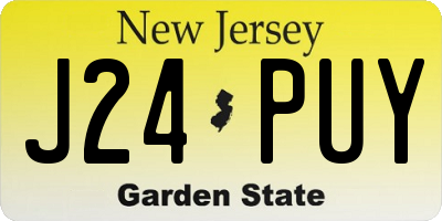 NJ license plate J24PUY