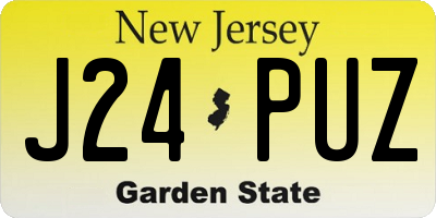 NJ license plate J24PUZ