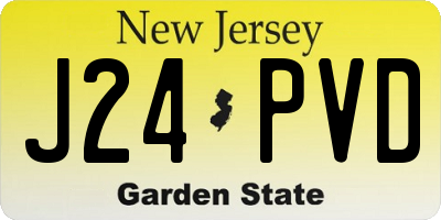 NJ license plate J24PVD