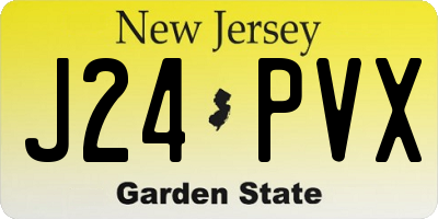 NJ license plate J24PVX