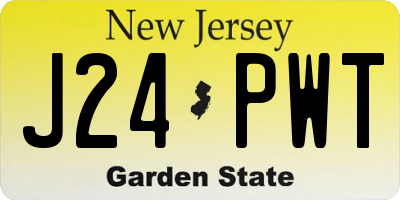 NJ license plate J24PWT