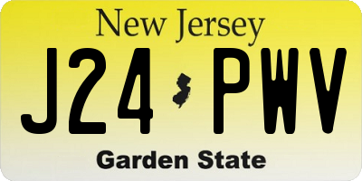 NJ license plate J24PWV