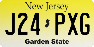 NJ license plate J24PXG
