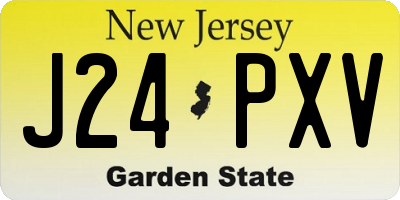 NJ license plate J24PXV