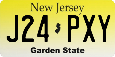 NJ license plate J24PXY