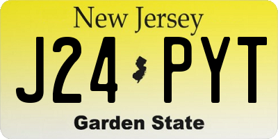 NJ license plate J24PYT