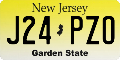 NJ license plate J24PZO