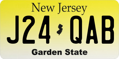 NJ license plate J24QAB