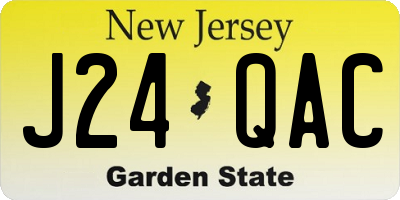 NJ license plate J24QAC
