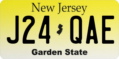 NJ license plate J24QAE