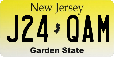 NJ license plate J24QAM