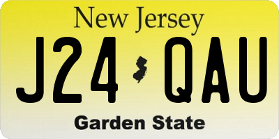 NJ license plate J24QAU