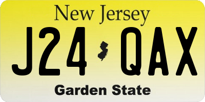 NJ license plate J24QAX
