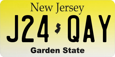 NJ license plate J24QAY