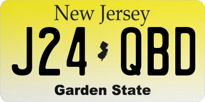 NJ license plate J24QBD