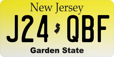 NJ license plate J24QBF