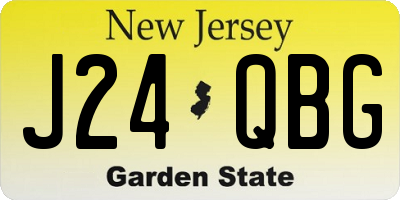 NJ license plate J24QBG