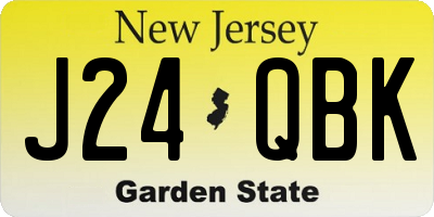 NJ license plate J24QBK