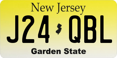 NJ license plate J24QBL