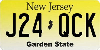 NJ license plate J24QCK