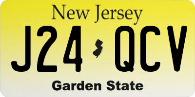 NJ license plate J24QCV