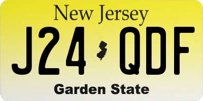NJ license plate J24QDF