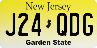 NJ license plate J24QDG