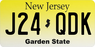 NJ license plate J24QDK