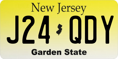 NJ license plate J24QDY