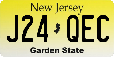 NJ license plate J24QEC