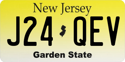 NJ license plate J24QEV
