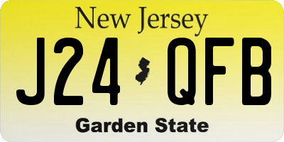 NJ license plate J24QFB