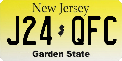 NJ license plate J24QFC