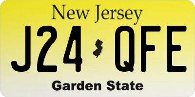 NJ license plate J24QFE