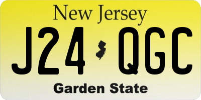 NJ license plate J24QGC