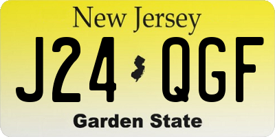NJ license plate J24QGF